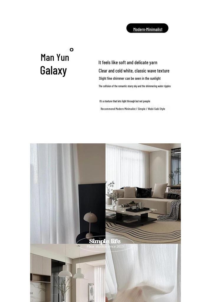 Misty Cloud Jacquard Gauze Curtains - Light Filtering Privacy Curtains for Living Room, Bedroom, Bay Window, and Balcony
