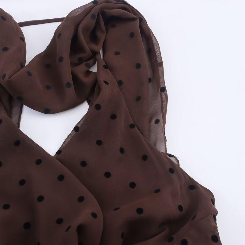 Jnleaog Autumn New Women clothes Western Style French style Design Polka Dot Scarf Length Dress 3067232