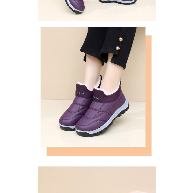 Shoes, Women's New Winter Fleece Thickened Casual and Comfortable Snow Boots, Non-slip and Warm Soft Soles, One Foot of Mom Shoes