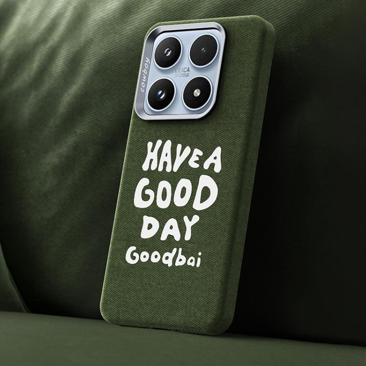 Beautiful Series Denim Texture Magnetic Phone Case For Xiaomi 15, PC Metal Frame Anti-Fingerprint Four Corner Shockproof Wireless Charging Cover