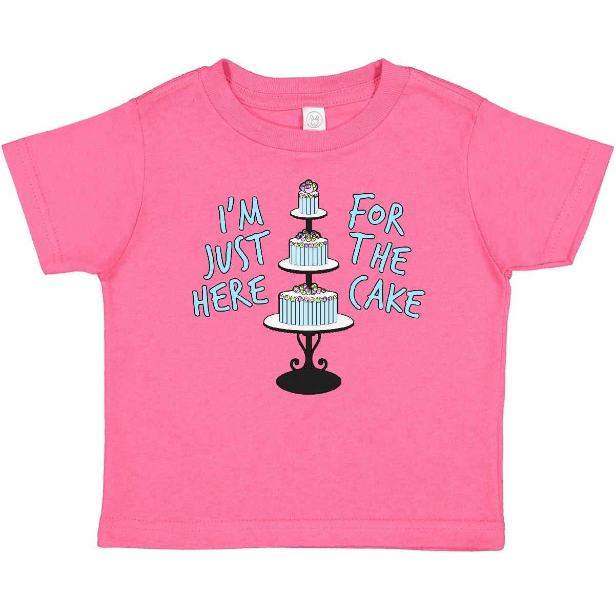 Inktastic I m Just Here For The Cake Funny Wedding Baby T-Shirt Feast Dinner Gag 100
