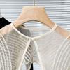 Japanese Women Girl Fake Collar Shawl Scarf Faux Pearls Beading Vintage Shoulder Wrap Sheer Organza Half Shirt Poncho