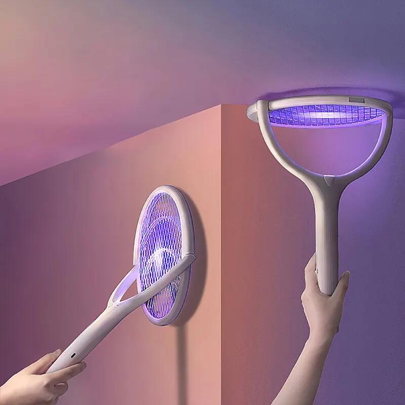 90 Degree Rotatable Mosquito Killer Lamp Electric Shocker UV Light Bug Zapper Trap Flies Summer USB Fly Swatter Rechargeable