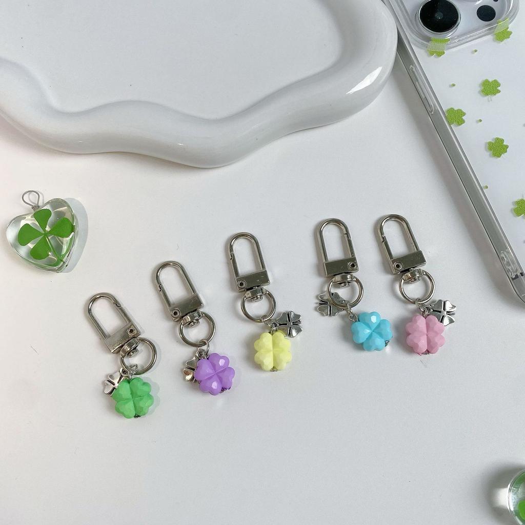 Stylish Green Clover Phone Charm Durable Alloy Pendant For Keys Bags Good Luck Gift Stylish Phone Strap Charm
