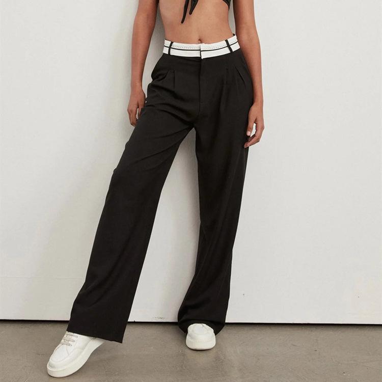 2022 European & American Autumn Slim Solid Color Casual Trousers - Niche Design