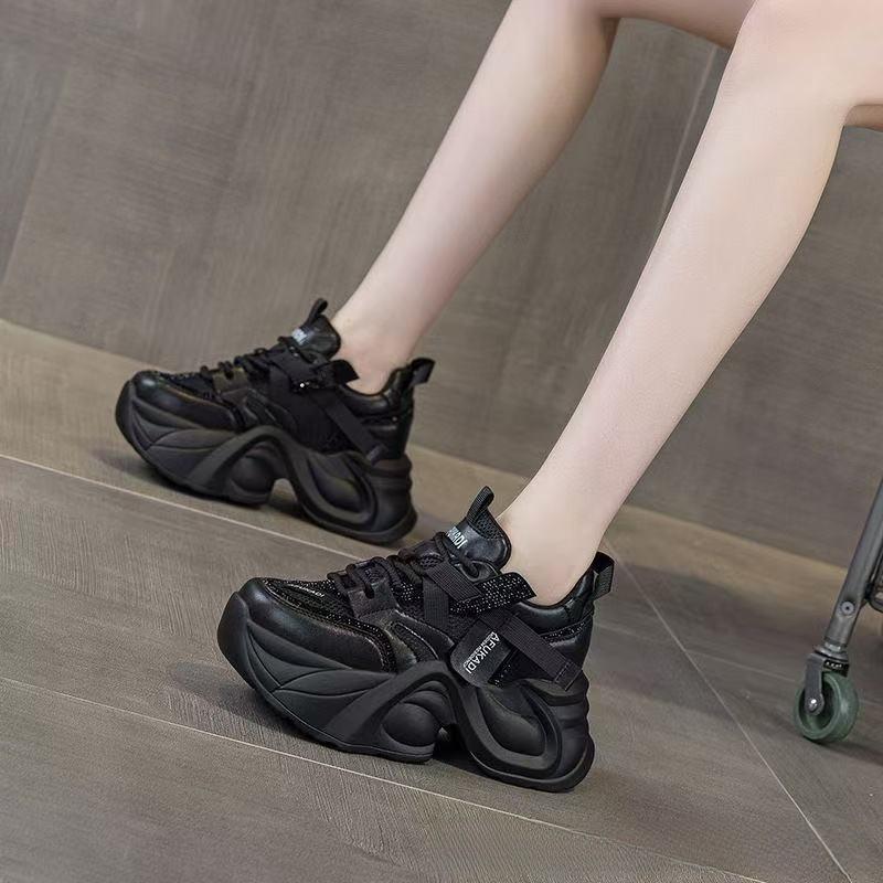 Shoe Platform Sneakers With Breathable Leather For Women Summer Casual Comfort