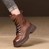 New Women's 2026 Autumn/Winter Collection Thick Bottom and Velvet Retro Middle Boots British Style Short Boots for Women