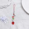 Korean Cute Strawberry Mobile Phone Chain Y2K Sweet Fruits Beaded Phone Lanyard Keychain For Girls Phone Pendant Charms