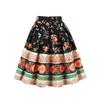 Floral Pleated Short Skirt For Women Summer Vintage High Waist Midi Skirt Female Vacation