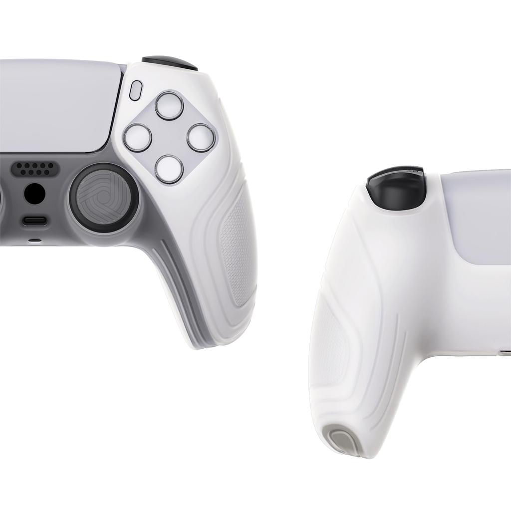 EXtremeRate Schutzhülle für PlayVital PS5-Controller, Silikon-Skin, ergonomische Schutzhülle aus weichem Gummi für PS5-Controller mit Thumb-Stick-Kappe
