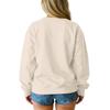Ladies' Casual And Fashionable Long Sleeved Plush V-tie Pocket Plaid Printed Pullover Top