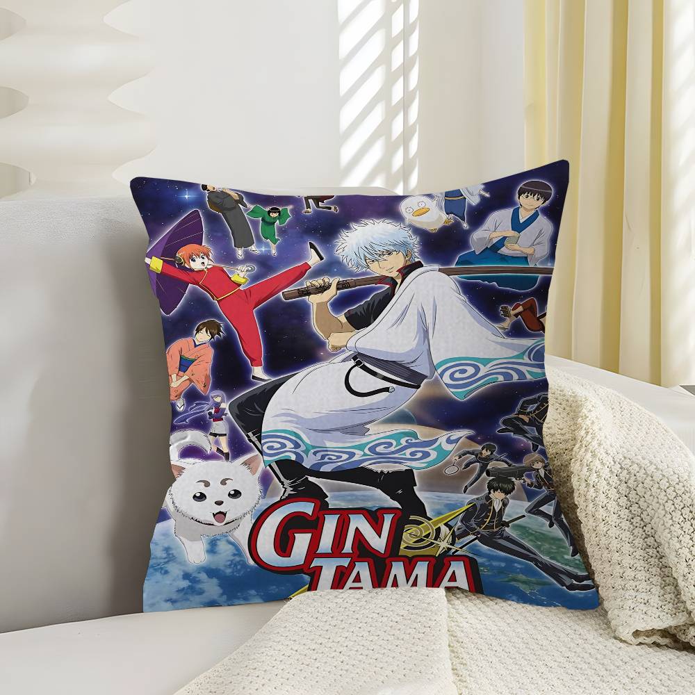 Classic funny Japanese anime GINTAMA Cushion Cover Inches Farmhouse Decor Home Throw Pillow Covers for Couch Decorations