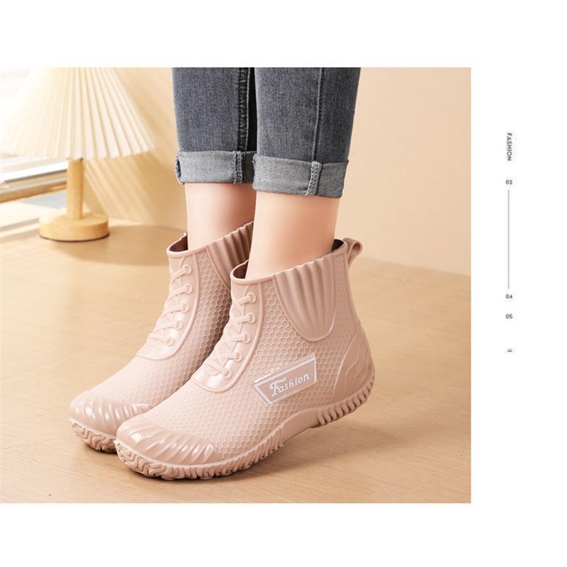 Female Waterproof Anti Slip Wear Resistant Midsole Rain Boots Work Rubber Shoes