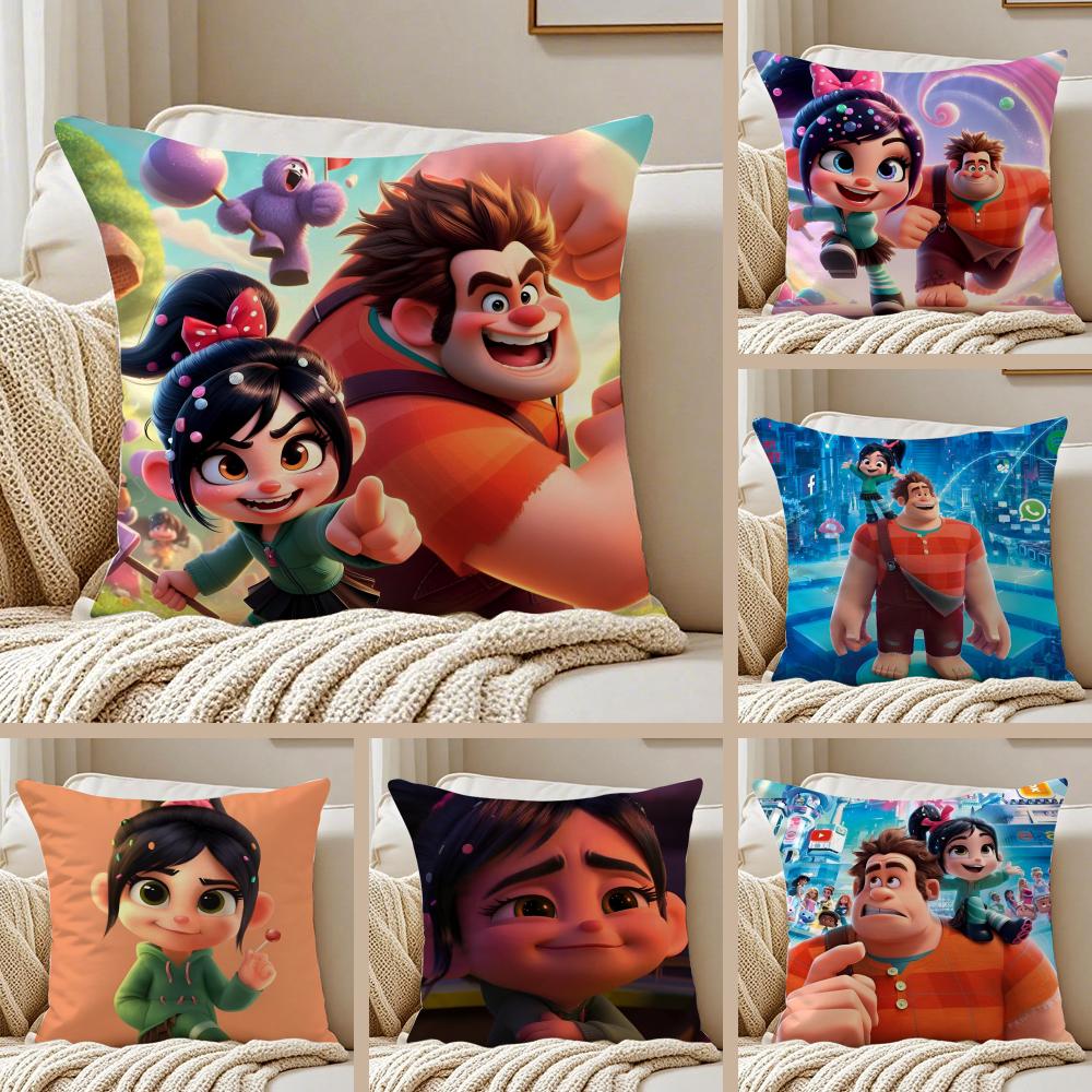 movie animated WreckIt RRalphes Cushion Cover Pillowcase Antidustmite living Room Sofa Decor Cushion Room
