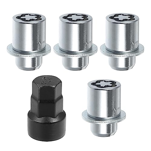 

A ABSOPRO Wheel Lock Nuts Wheel Lug Nuts Auto Wheel Nuts for Toyota Venza 2009-2015 Metal Silver Tone Set of 4