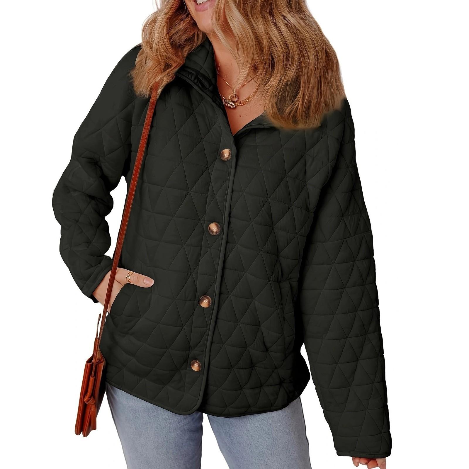 

Женское пальто с карманами и лацканом Теплое пальто Топы Повседневное пальто XL чёрный