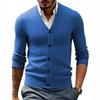 New Business Casual Men's V-neck Cardigan Knitted Sweater Slim Button Casual Sweater Jacket Men