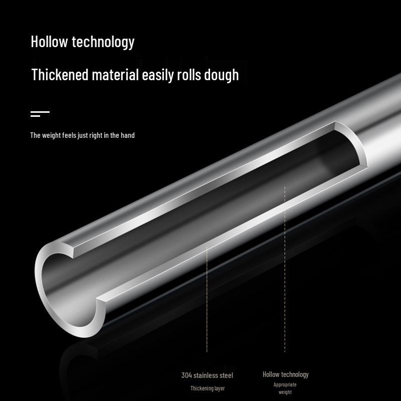 Lanno 304 Stainless Steel Non-Stick Rolling Pin for Dumplings and Noodles