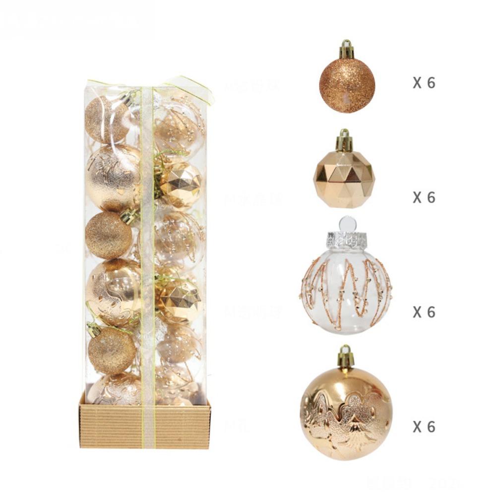 24pcs Creative 4/6cm Christmas Ball Set Plastic Gift Ball Xmas Tree Hanging Christmas Decorations Xmas Baubles Xmas Ball