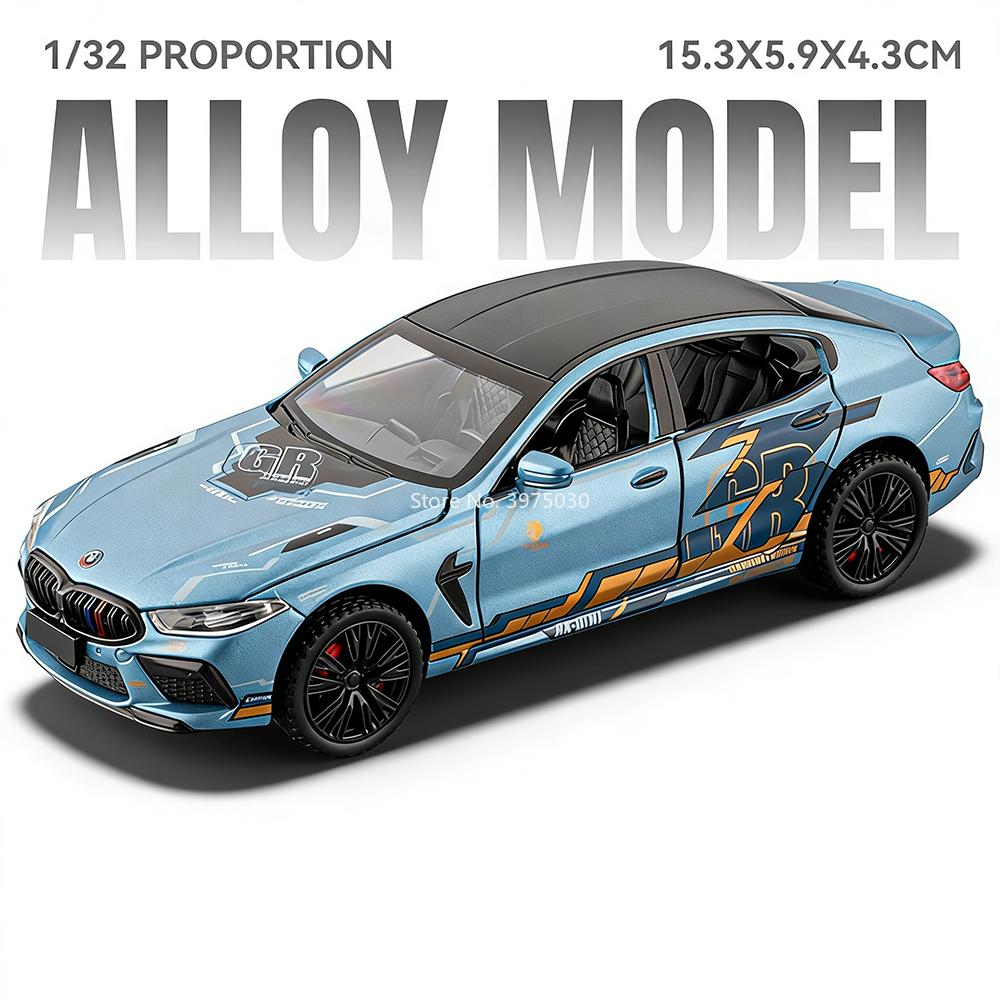 

1:32 Alloy Diecast Charger M8 Models Toy Cars Wheel Pull Back Miniature Sports Car 6 Doors Opened Vehicles Toddler Kids Gifts