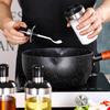 Spice Jar with Spoon 250ml Glass Condiment Bottle Kitchen Seasoning Jar for Salt Sugar Leak-Proof Condiment Container with Lid