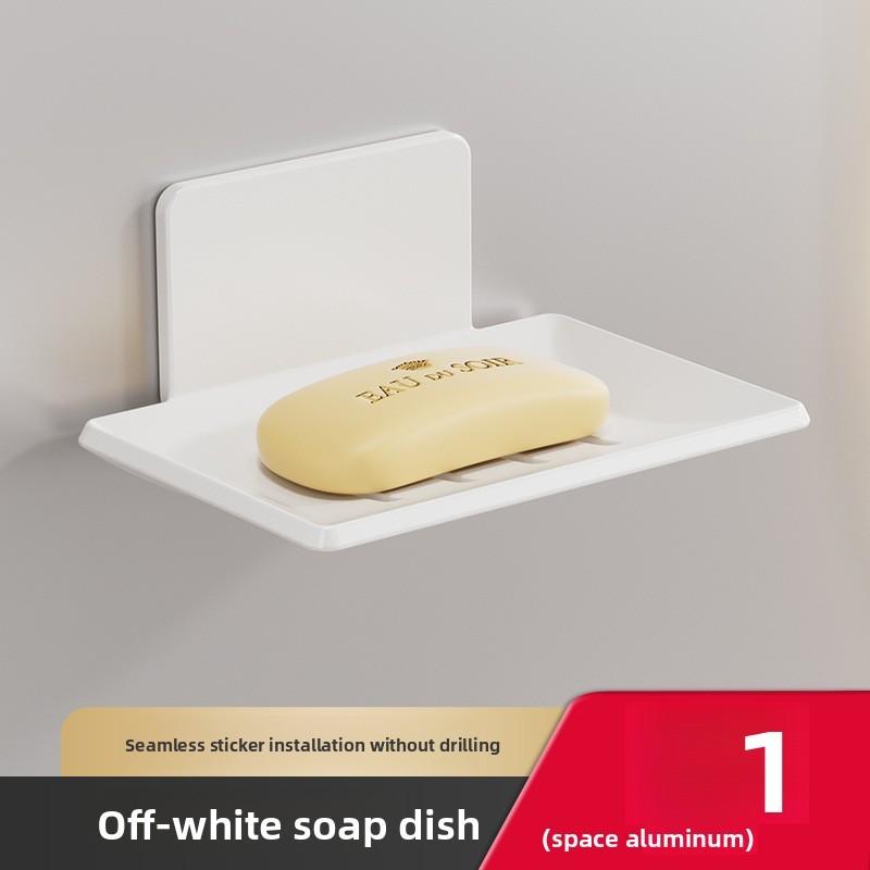 Space Aluminum Soap Dish Wall Mount With Drainage For Bathroom Storage