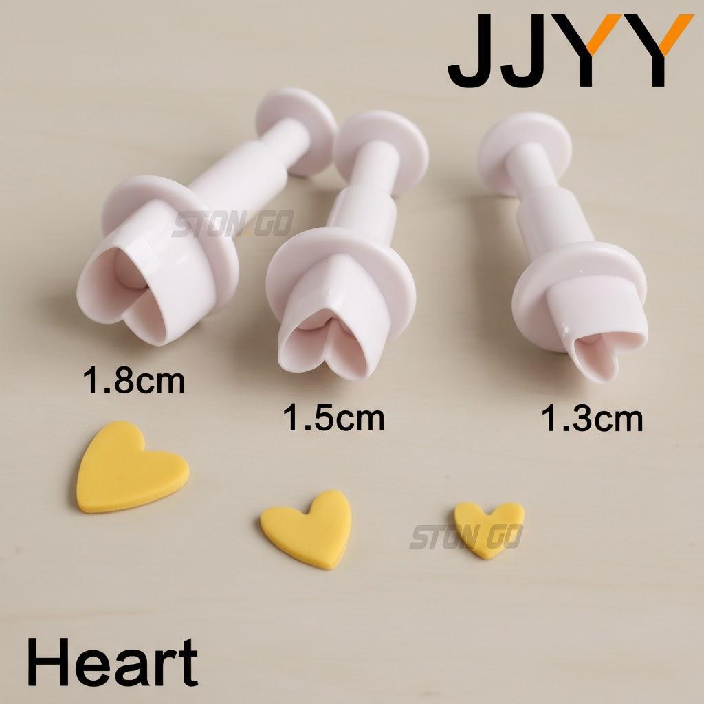 

DIY Clay Mould Set 3Pcs Spring Press Candy Molds Oval Rhombus Heart Baking Tool for Cake Pasta