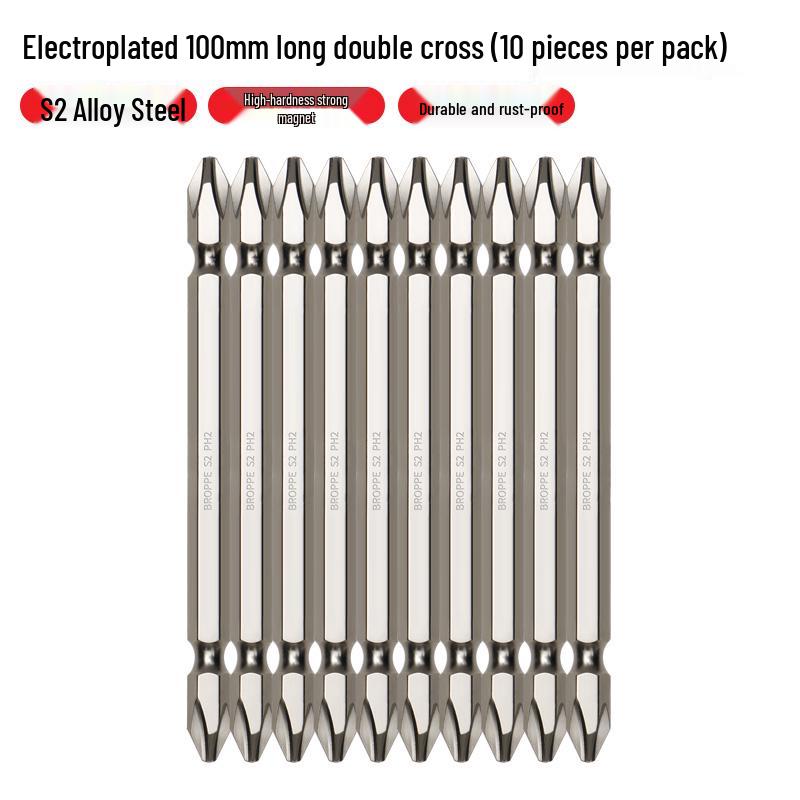 Double-Ended Magnetic Cross & Flathead Electric Screwdriver Bit Set