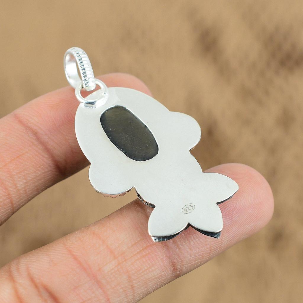 Oval Abalone Shell Stone 925 Silver Handmade New Flower Birthday Pendant Jewelry