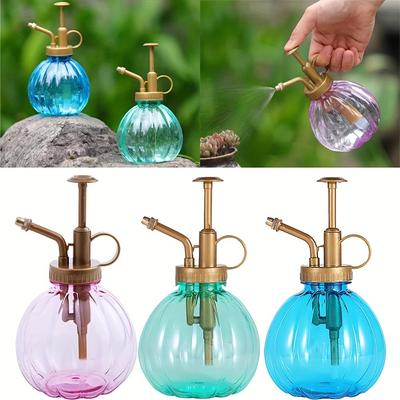 1pcs, Plant Flower Watering Pot Spray Bottle Transparent Vintage Garden Small Watering Pot Nordic Style Flower Watering Sprayer Home