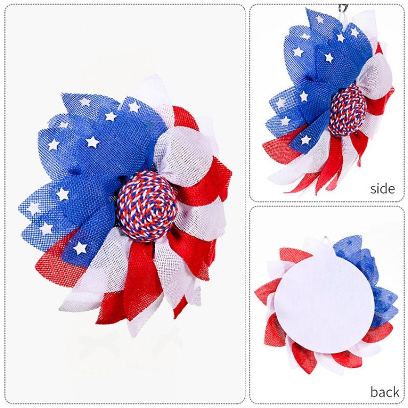 American Independence Day Wreath Home Festival Decor Mall Window Ornament Natural Dried Gypsophila