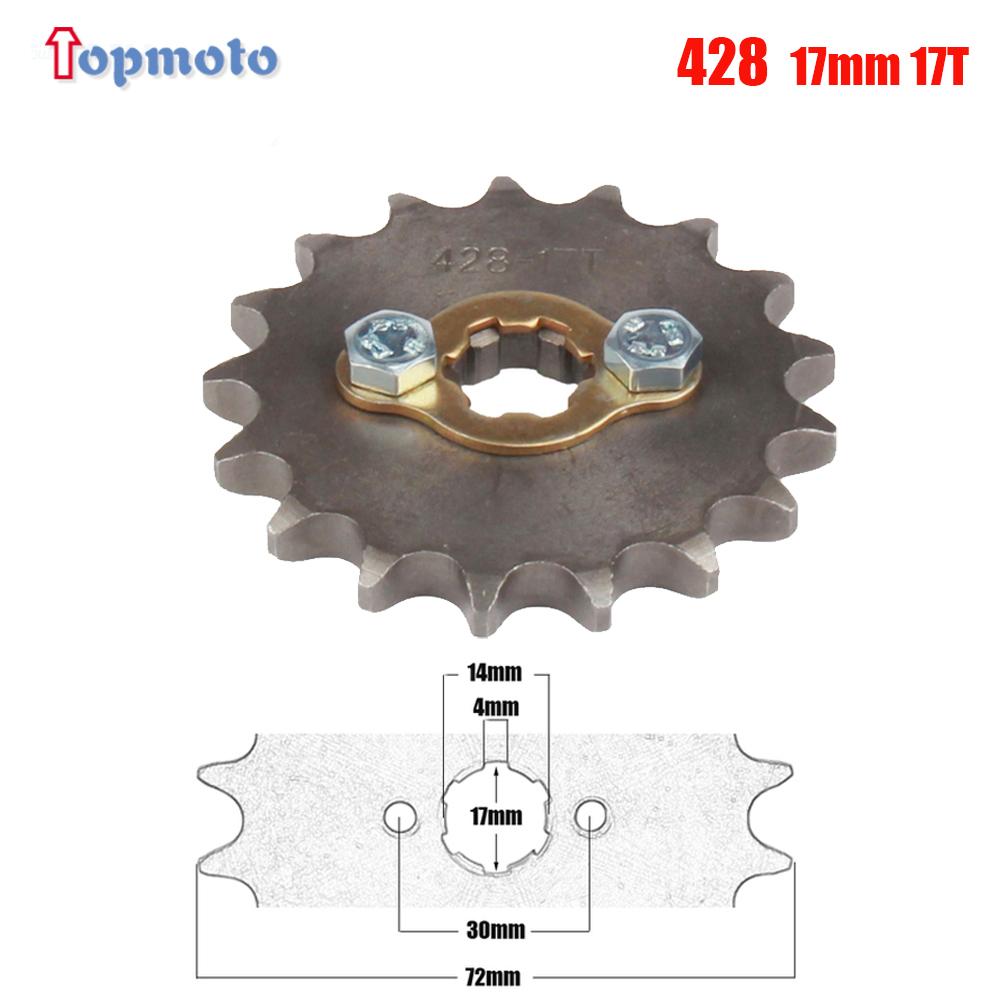 428# 17mm Teeth Front Engine Sprocket 10 11 12 13 14 15 16 17 18 19T For Dirt Pit Bike ATV Quad Go Kart Buggy Scooter Motorcycle