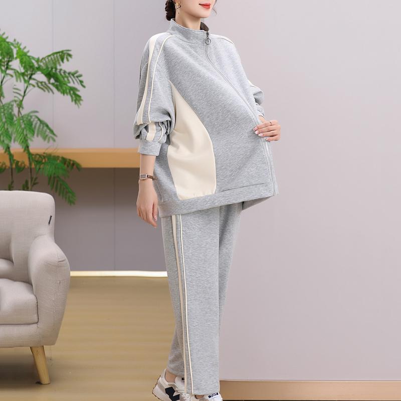 Elegantní nadměrné soupravy pro ženy Vintage oblečení Jaro Podzim Nadměrná dámská dvoudílná souprava