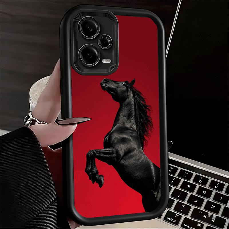 Phone Case for Xiaomi Redmi Note 15 14 13 Pro Plus Black Horse Galloping Shell 12S 11 11S 11T 5G 14S Soft Silicone Funda