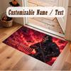 Game Controller Theme Crystal Velvet Floor Rug Personalized Custom Name Text Warm Carpet Home Decoration
