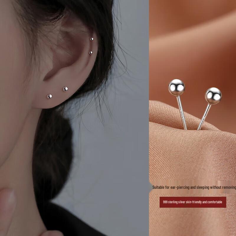 Asharaya 999 Pure Silver Stud Earrings