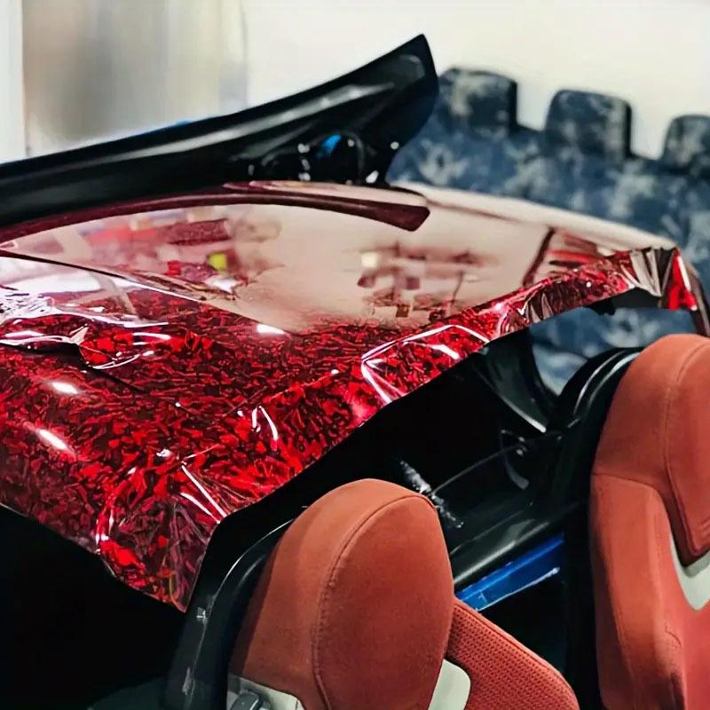 Rotolo Vinile Autoadesivo Fibra di Carbonio Forgiata Lucido PET Premium Pellicola per Wrapping Veicoli Auto