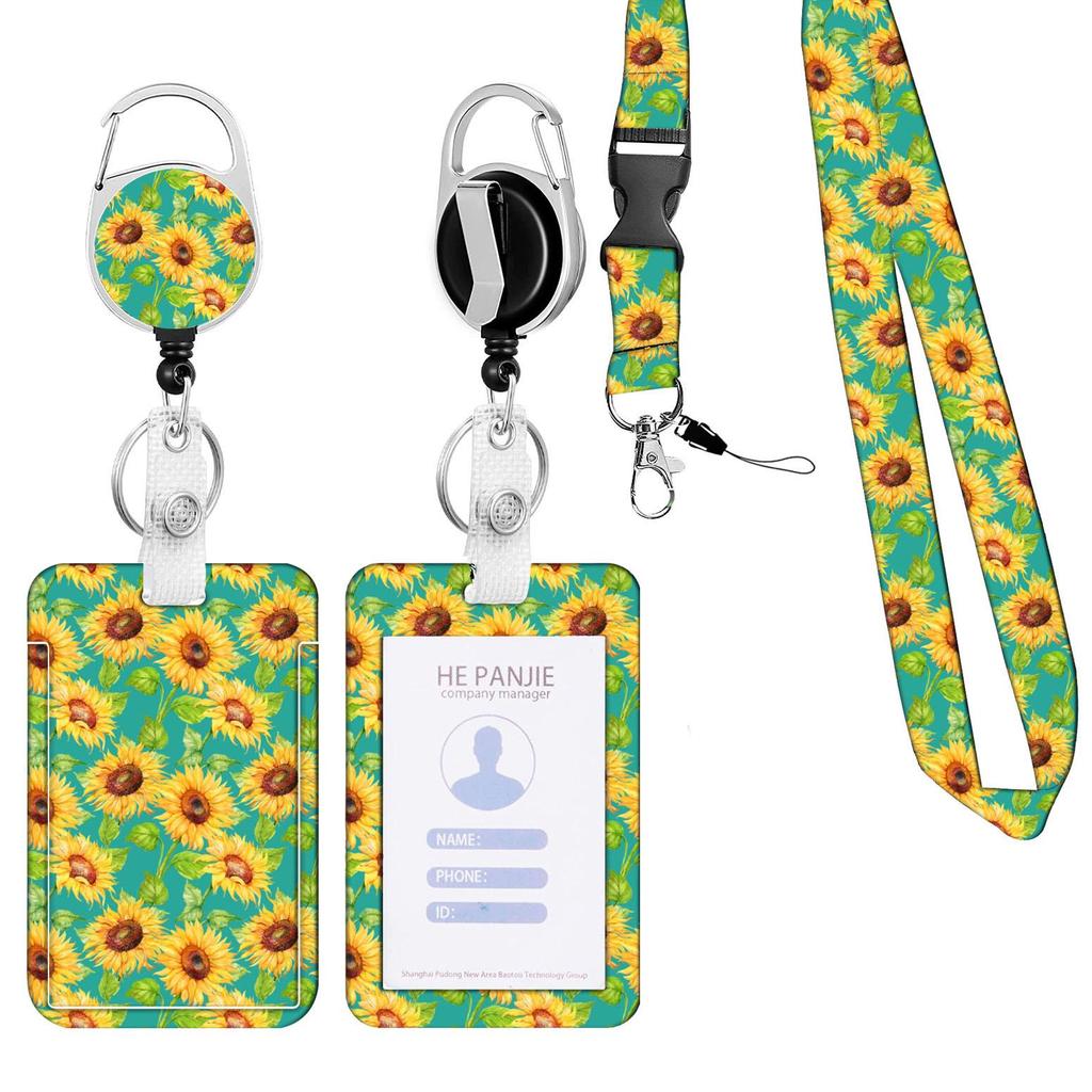 Zinc Alloy Retractable Badge Reel & Epoxy Lanyard ID Holder Set
