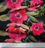 Soimoi Japan Crepe Satin Fabric Leaves & Poppy Flower Print Sewing Fabric Metre 42 Inch