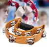 Double Row Handbell Tambourine Metal Jingles with Ergonomic Grip Percussion Instrument