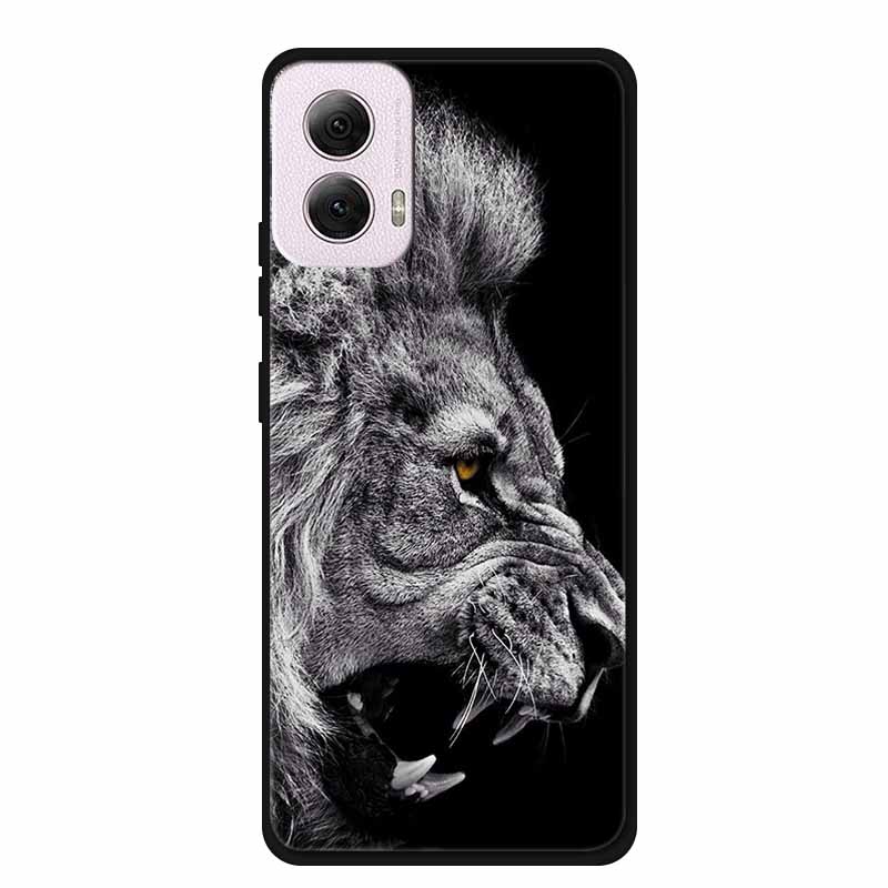 For Moto G Power 2024 Case TPU Animals Soft Silicone Phone Cases For Motorola G Power 2024 5G Wolf Protector Original Back Cover