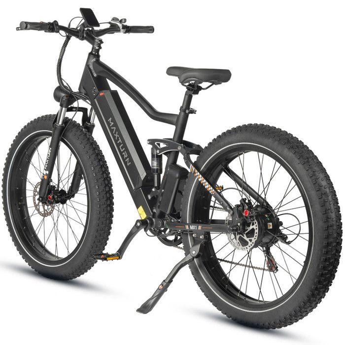 Electric Bike - Maxturn MX1-BLACK - 500 W Motor - 48V 13Ah Battery - Range 80–100 Km - 26" Wheels