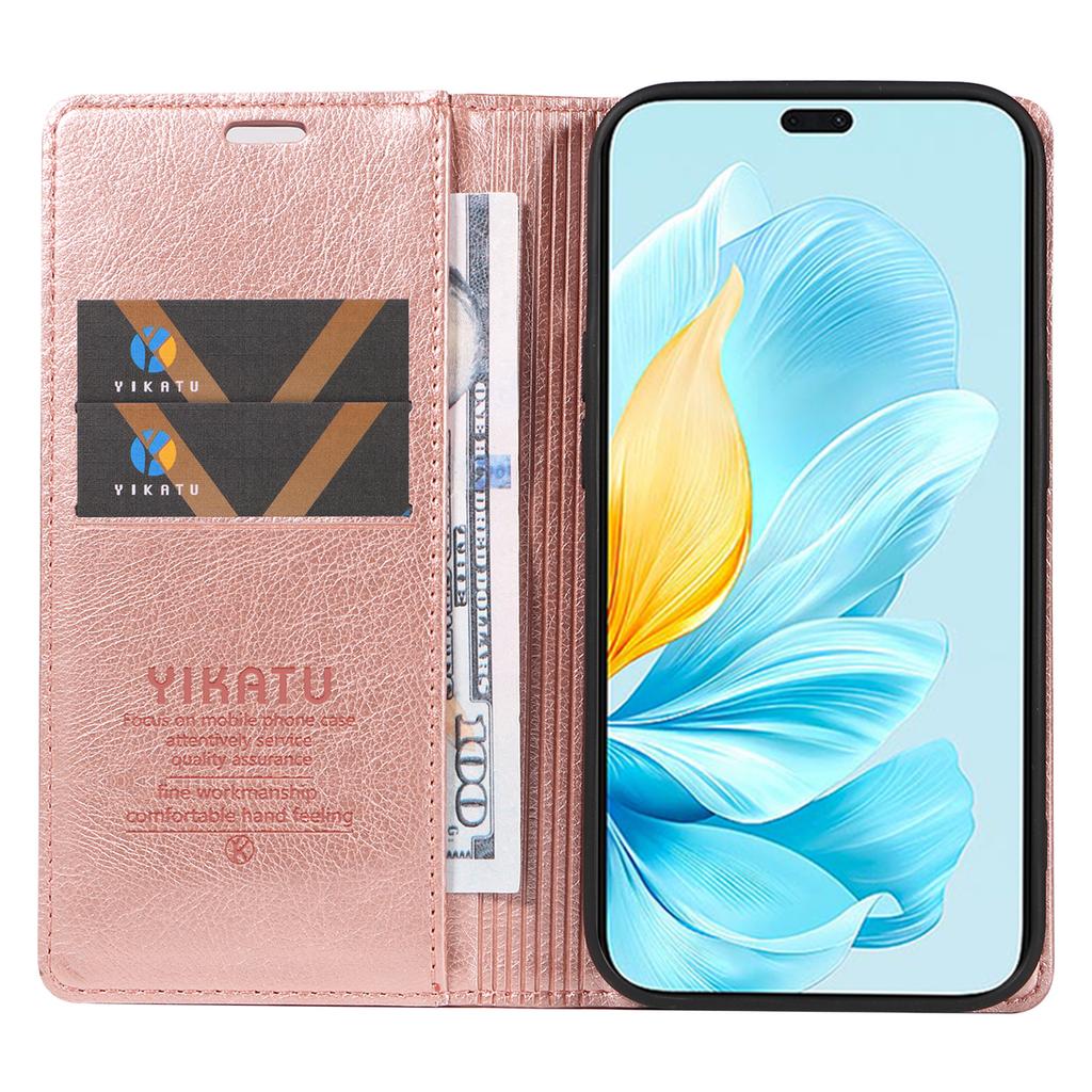 YIKATU YK-006 For Honor 200 Lite Wallet Case Litchi Texture Leather Magnetic Absorption Phone Cover