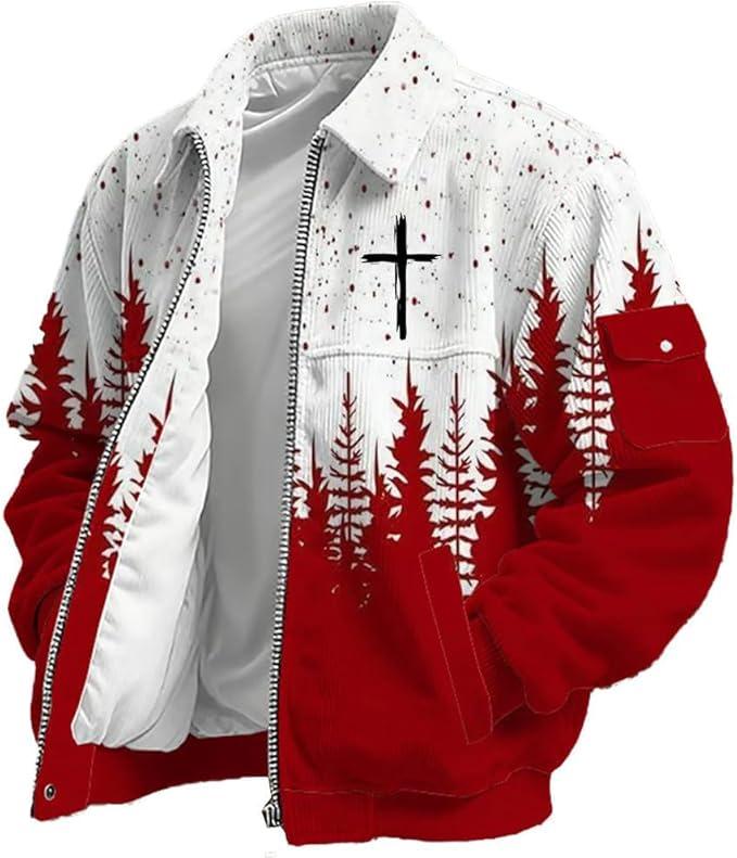 Европейско-американская рождественская толстовка на молнии 2025 года для мужчин 5XL