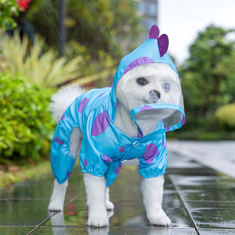 Dog Raincoat, Blue-haired Medium-sized Dog, Four-legged Cat, Waterproof Bag, Windproof Dog Clothes, Cat Raincoat, Pet