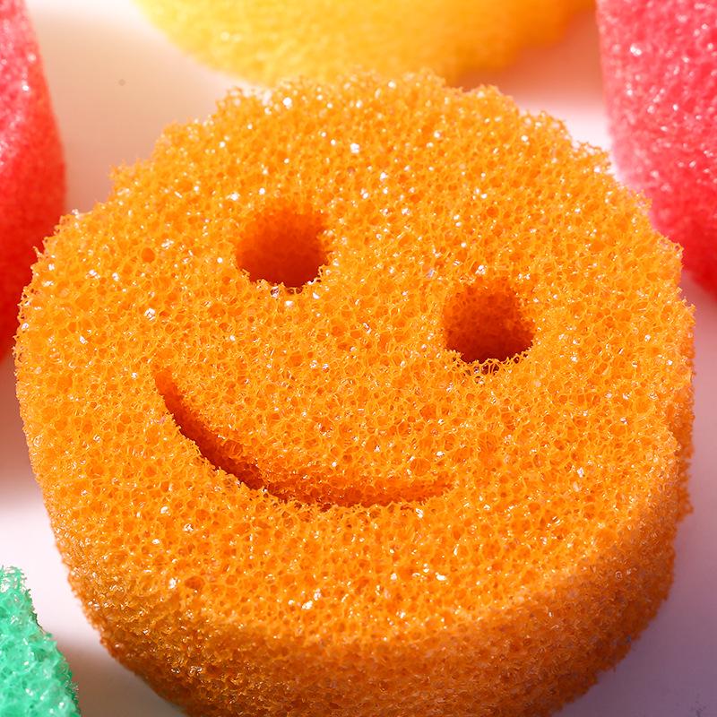 Douyin Smiley Magic Cleaning Sponge – Loofah-Style Honeycomb Kitchen Dish Sponge