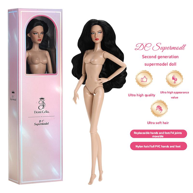 New 2Nd Gen  32Cm Supermodel Doll White Dark Skin Straight Hair Curly Hair 1/6 Diy Doll Toy Fashion Model Collectible Gift