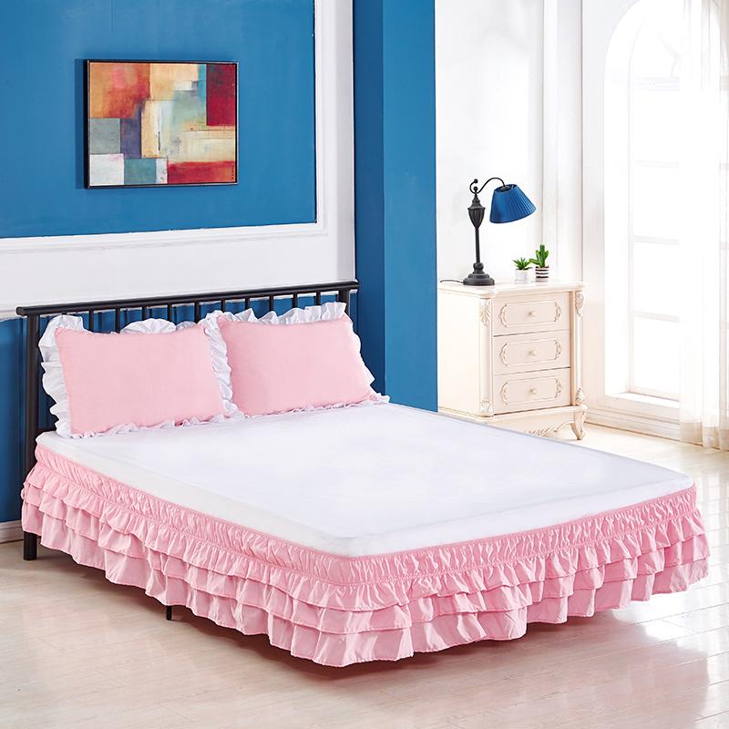 Comfort Luxurious 3 Layers Ruffled Waterfall Style Bed Skirt Unique Dust Tier Design Wrap Around Elastic Easy To Install