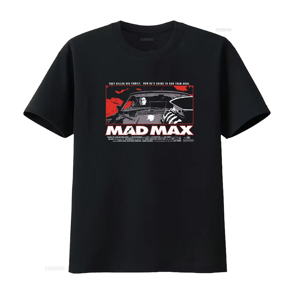 MAD MAX 1 Movie Poster T Shirt Black Available in All Sizes vintage Washed graphic Slightly Soft fashion homme Unisex