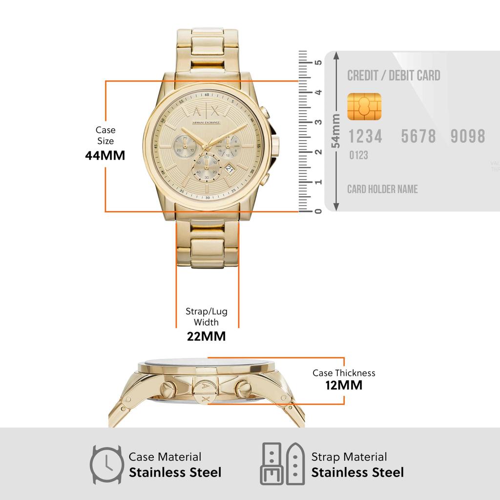 Armani Exchange Analog Stainless Steel Watch AX2099 Men's